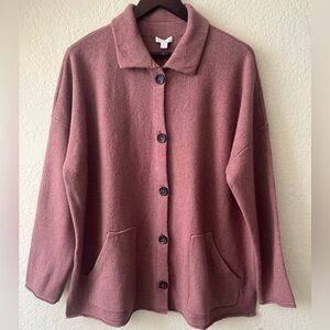 NWT-Pure Jill‎ Jacket Sweater Large Rosa Taupe